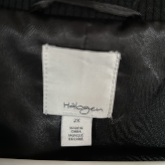 HALOGEN Wool Viscose Blend Black Zip/Snap Closure Stand Up Collar Coat Size 2XL - Picture 4 of 11